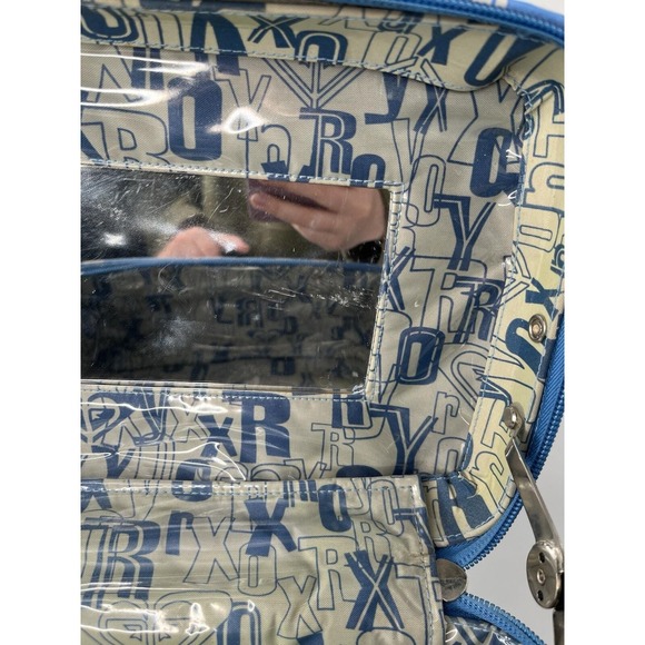 ROXY Make-Up Case Hawaiian Floral Blue Vintage Large READ - Picture 14 of 16